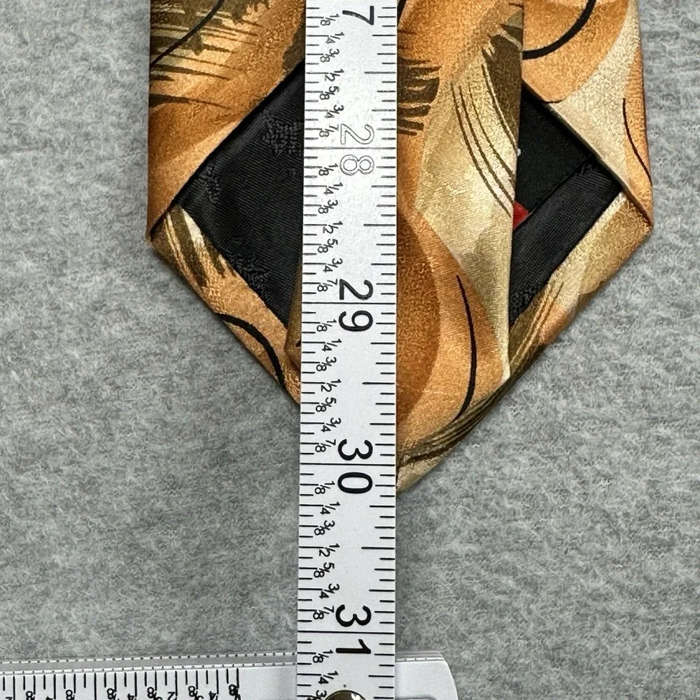 J Garcia Necktie‎ Tie Abstract Peach Gold Silk Duckworm Alarm Limited Edition